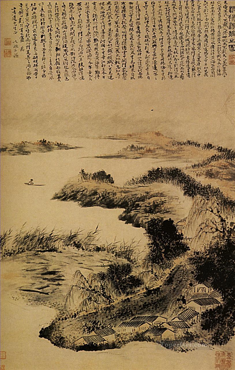 Shitao autumn on the outskirts of yangzhou 1707 old China ink Oil Paintings